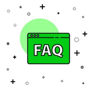 Filled outline Browser FAQ icon isolated on white background. Internet Stock Illustration