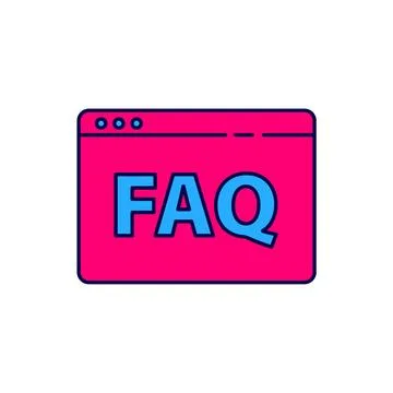 Filled outline Browser FAQ icon isolated on white background. Internet comm.. Ilustración de archivo