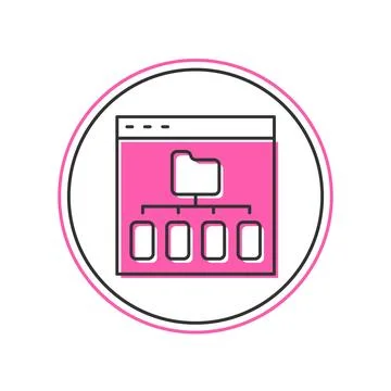 Filled outline Browser files icon isolated on white background. Vector Ilustración de archivo