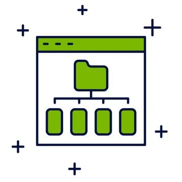 Filled outline Browser files icon isolated on white background. Vector 스톡 일러스트