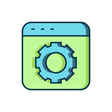 Filled outline Browser setting icon isolated on white background. Adjusting.. Ilustração Stock