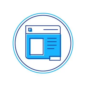 Filled outline Browser window icon isolated on white background. Vector 스톡 일러스트