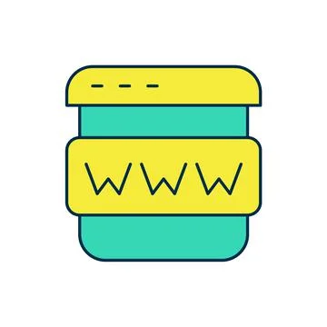 Filled outline Browser window icon isolated on white background. Vector Stock Illustration