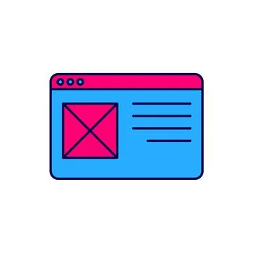 Filled outline Browser window icon isolated on white background. Vector イラスト素材