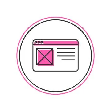 Filled outline Browser window icon isolated on white background. Vector Stock Illustration