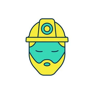 Filled outline Builder icon isolated on white background. Construction worker Stock Illustration