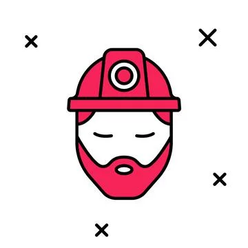 Filled outline Builder icon isolated on white background. Construction worker Stock Illustration
