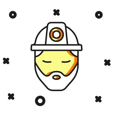 Filled outline Builder icon isolated on white background. Construction work.. Stock Illustration