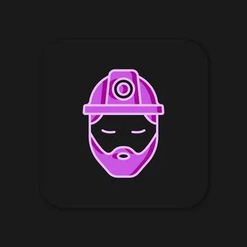 Filled outline Builder icon isolated on black background. Construction work.. Stock Illustration