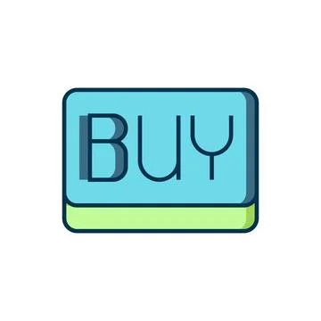 Filled outline Buy button icon isolated on white background. Financial and .. Stock Illustration