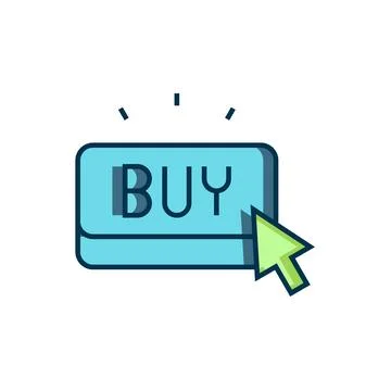 Filled outline Buy button icon isolated on white background. Flat filled ou.. Stock Illustration