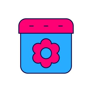 Filled outline Calendar spring icon isolated on white background. Event rem.. Stock Illustration