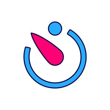 Filled outline Camera timer icon isolated on white background. Photo exposure Stock Illustration