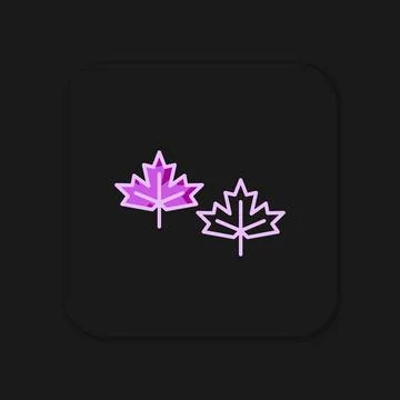 Filled outline Canadian maple leaf icon isolated on black background. Canad.. イラスト素材