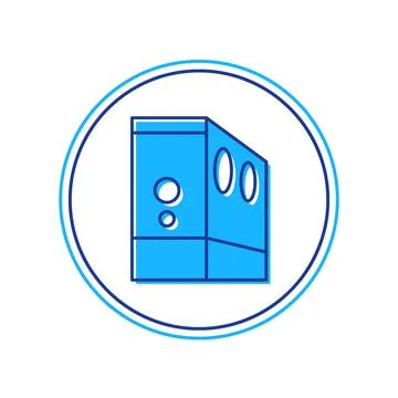 Filled outline Case of computer icon isolated on white background. Computer Illustrazione stock