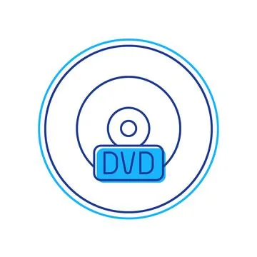 Filled outline CD or DVD disk icon isolated on white background. Compact disc Stock Illustration