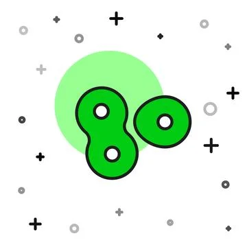 Filled outline Cell division process icon isolated on white background. Vector Stock Illustration