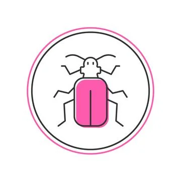 Filled outline Chafer beetle icon isolated on white background.  Vector 스톡 일러스트