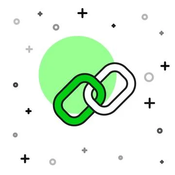 Filled outline Chain link icon isolated on white background. Link single. H.. Stock Illustration
