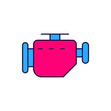 Filled outline Check engine icon isolated on white background. Vector イラスト素材