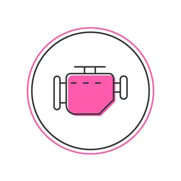 Filled outline Check engine icon isolated on white background.  Vector 스톡 일러스트