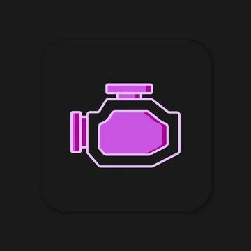 Filled outline Check engine icon isolated on black background. Flat filled .. Stock Illustration