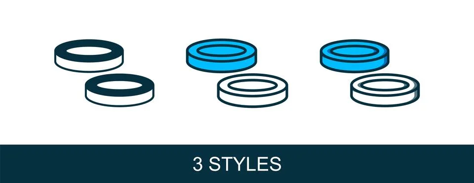 Filled outline Checker game chips icon isolated on white background.  Vector Stock Illustration