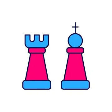 Filled outline Chess icon isolated on white background. Business strategy. .. Stock Illustration