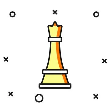 Filled outline Chess icon isolated on white background. Business strategy. .. Illustrazione stock