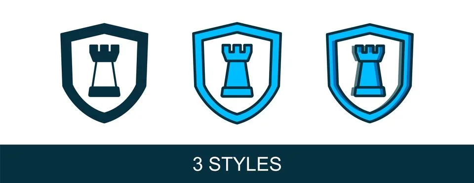 Filled outline Chess shield icon isolated on white background. Business str.. Stock Illustration