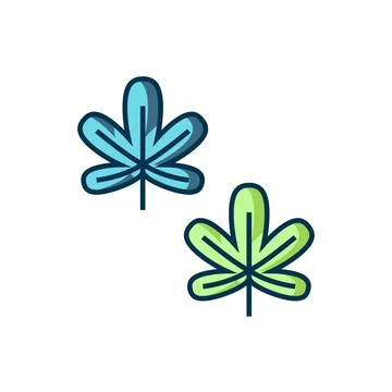 Filled outline Chestnut leaf icon isolated on white background. Flat filled.. Stock Illustration