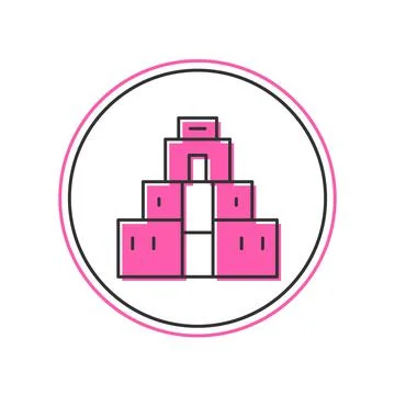 Filled outline Chichen Itza in Mayan icon isolated on white background. Ancie Ilustración de archivo