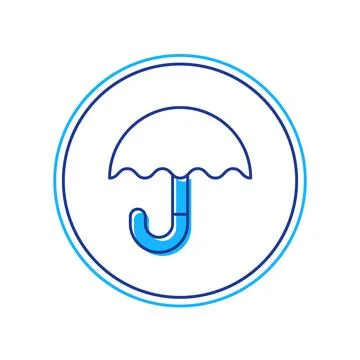 Filled outline Classic elegant opened umbrella icon isolated on white background Illustrazione stock