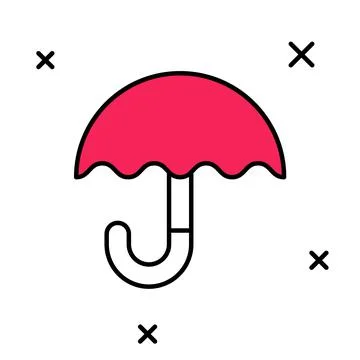 Filled outline Classic elegant opened umbrella icon isolated on white background 库存插图