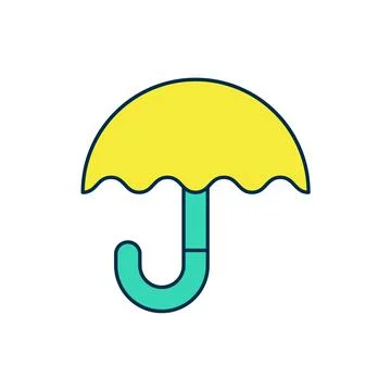 Filled outline Classic elegant opened umbrella icon isolated on white background Stock Illustration