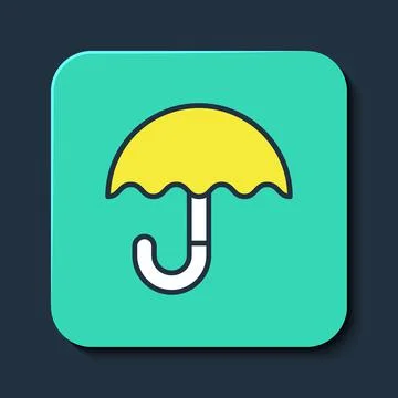 Filled outline Classic elegant opened umbrella icon isolated on blue background Stock Illustration