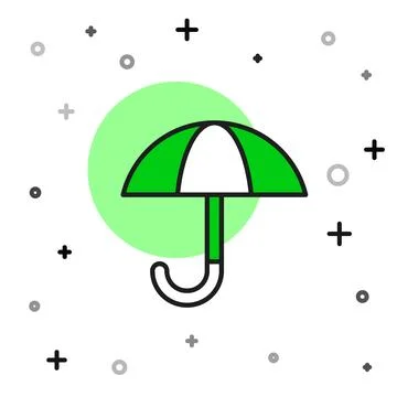 Filled outline Classic elegant opened umbrella icon isolated on white background Stock Illustration