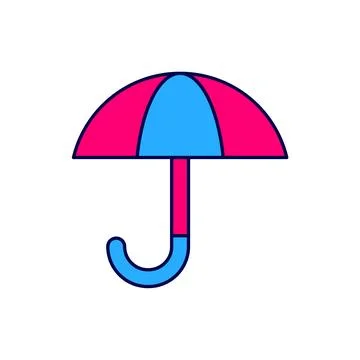 Filled outline Classic elegant opened umbrella icon isolated on white background Stock Illustration