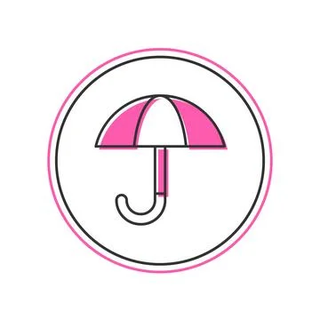 Filled outline Classic elegant opened umbrella icon isolated on white background Stock Illustration