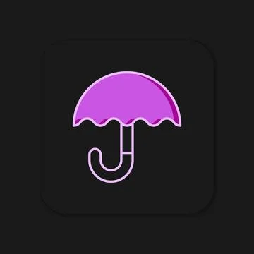 Filled outline Classic elegant opened umbrella icon isolated on black backg.. Stock Illustration