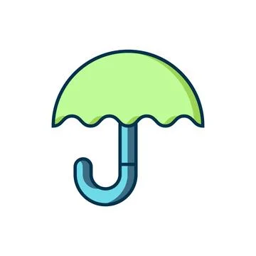 Filled outline Classic elegant opened umbrella icon isolated on white backg.. Stock Illustration
