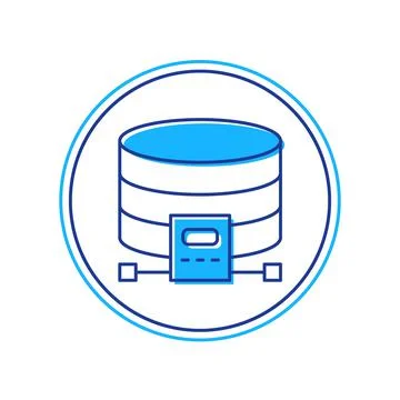 Filled outline Cloud database icon isolated on white background. Cloud computing Stock Illustration