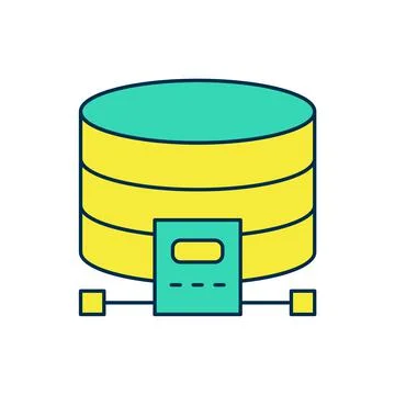 Filled outline Cloud database icon isolated on white background. Cloud computing Stock Illustration