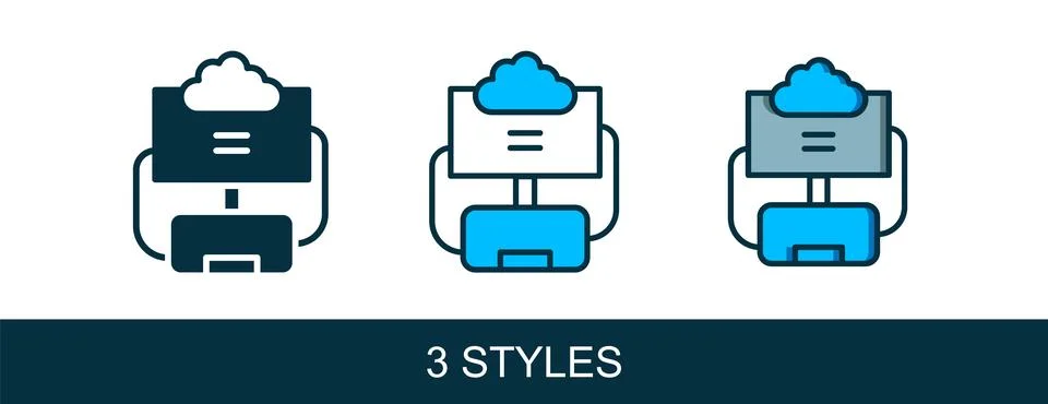 Filled outline Cloud database icon isolated on white background. Cloud comp.. Stock Illustration