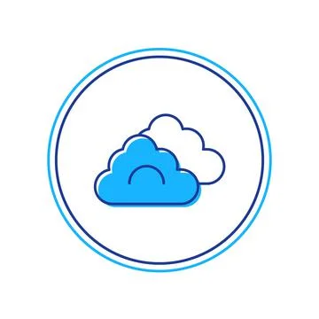 Filled outline Cloud icon isolated on white background. Vector Stockillustratie