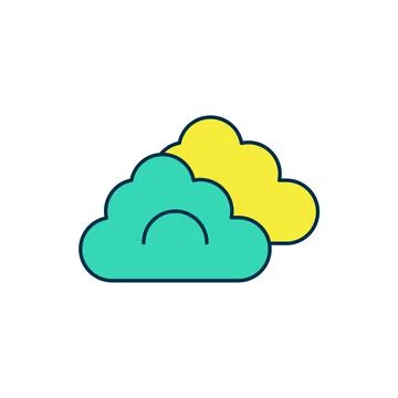 Filled outline Cloud icon isolated on white background. Vector Illustrazione stock