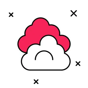 Filled outline Cloud icon isolated on white background. Vector Stockillustratie