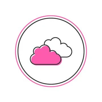 Filled outline Cloud icon isolated on white background. Vector Stockillustratie