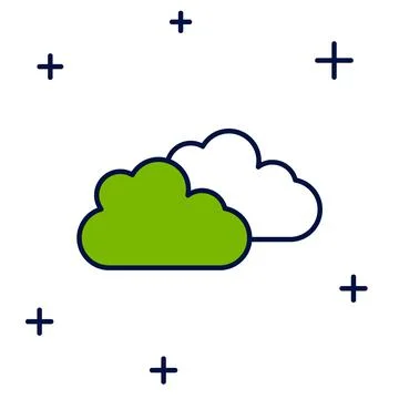 Filled outline Cloud icon isolated on white background.  Vector 스톡 일러스트