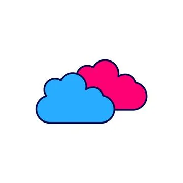 Filled outline Cloud icon isolated on white background. Vector 스톡 일러스트